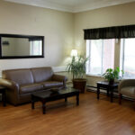 a waiting room lobby at Pebble Creek Healthcare Center
