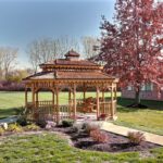An outside gazebo in a courtyard at Greenfield Healthcare Center