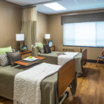 skilled nursing patient room with double beds