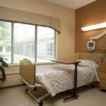 a single patient room at Allison Pointe Healthcare Center